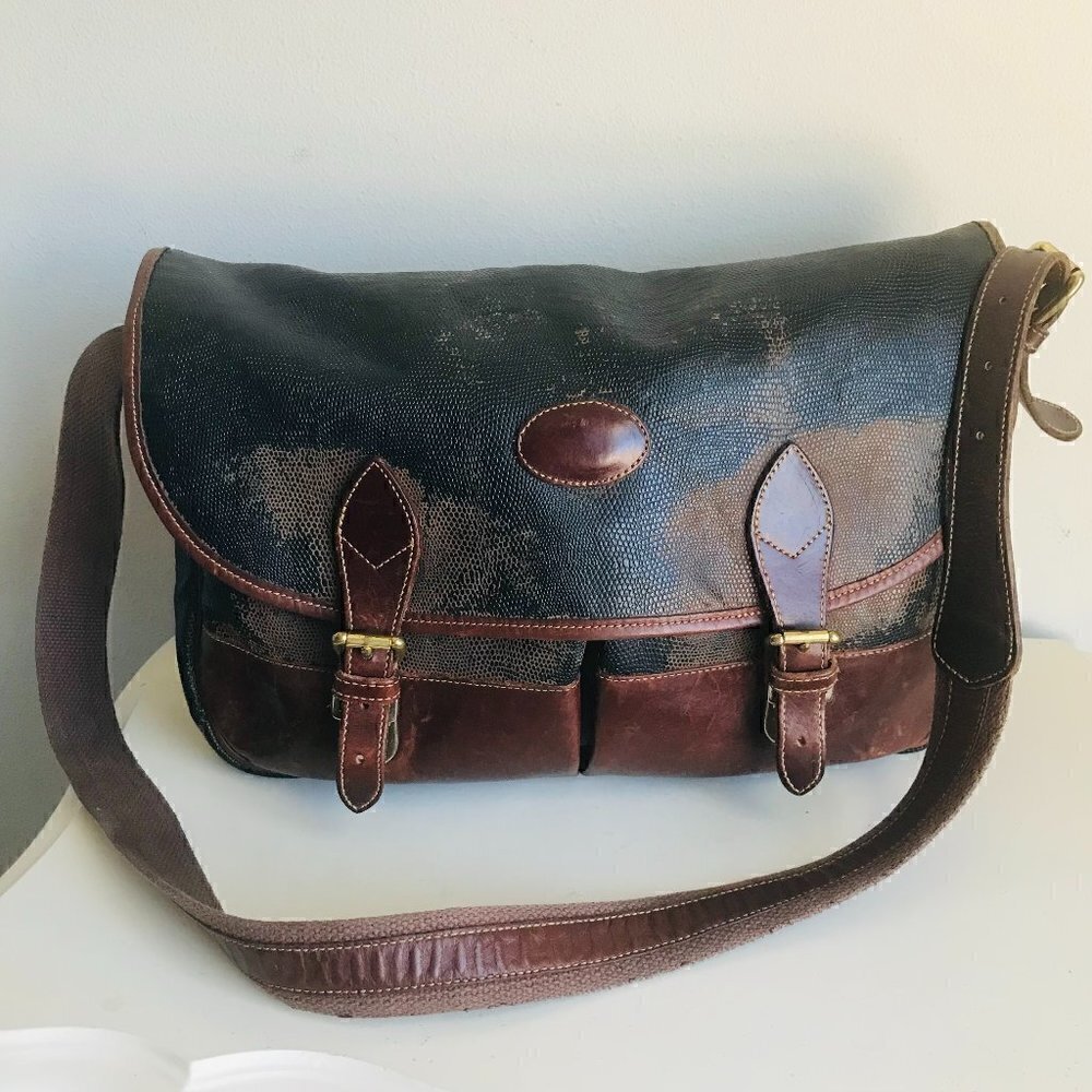 Vintage Distressed Orvis Messenger Book Laptop Crossbody Bag